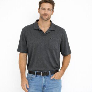 Hurley Dark Gray Heather Short Sleeve Polo Shirt Comfy Fall Golf Spring Summer